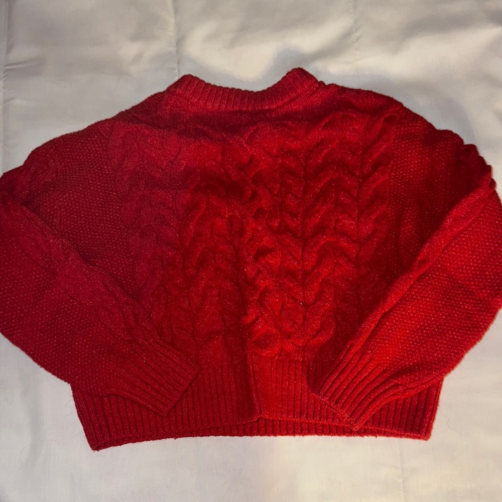 Old Navy Cozy Red Cable Knit Sweater